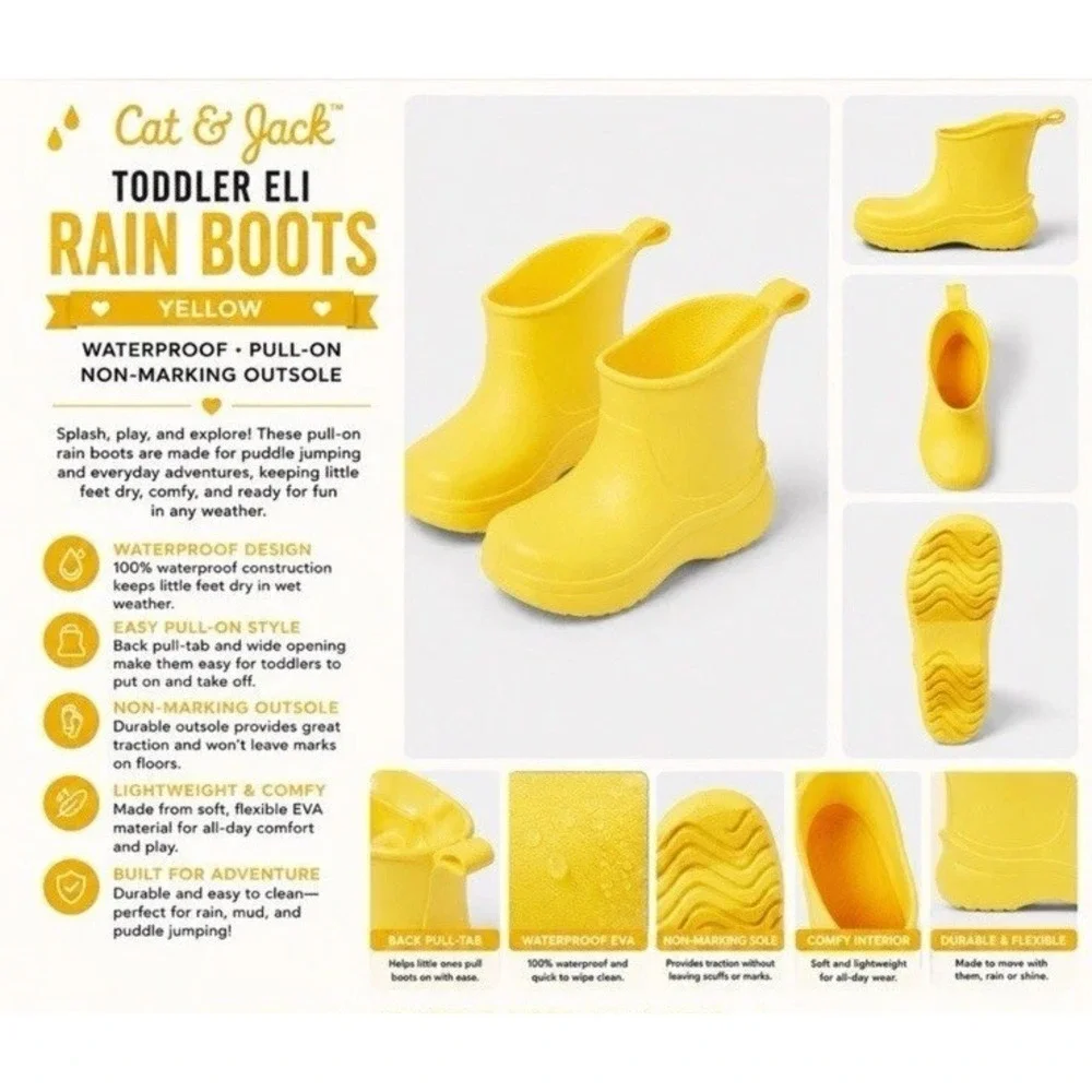 Cat & Jack Eli Rain Boots Kids 